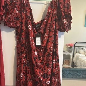 City Chic Scarlet Floral Dress